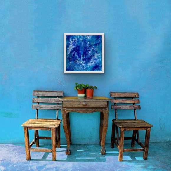 12" x 12" Original Abstract Acrylic Painting by Noora Elkoussy - Picture 10 of 10